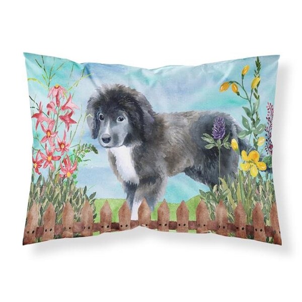 Carolines Treasures Carolines Treasures CK1261PILLOWCASE Newfoundland Puppy Spring Fabric Standard Pillowcase CK1261PILLOWCASE - main